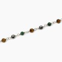 Mabina - Bracciale Uomo Con Malachite - Argento - Regolabile