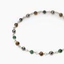 Mabina - Bracciale Uomo Con Malachite - Argento - Regolabile