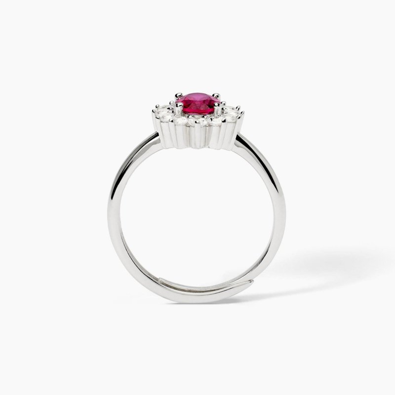 Mabina - Anello In Argento Con Rubino Sintetico - Cool Or Rétro?