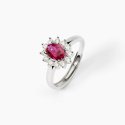 Mabina - Anello In Argento Con Rubino Sintetico - Cool Or Rétro?