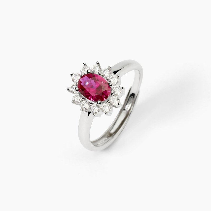 Mabina - Anello In Argento Con Rubino Sintetico - Cool Or Rétro?