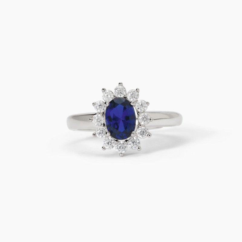 Mabina - Anello In Argento Con Zaffiro Sintetico - Cool Or Rétro?