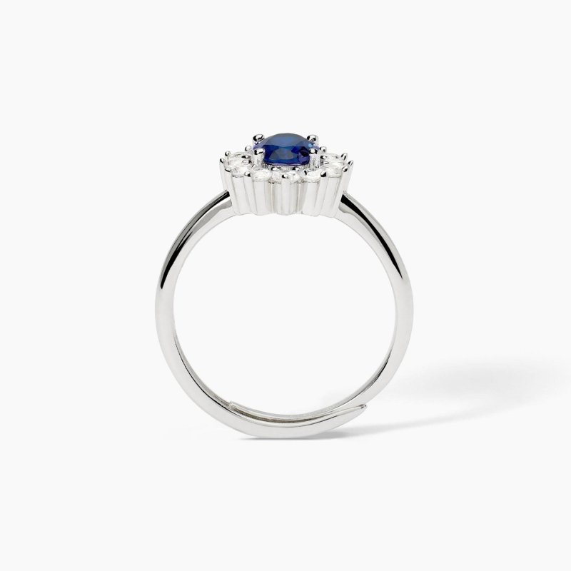 Mabina - Anello In Argento Con Zaffiro Sintetico - Cool Or Rétro?