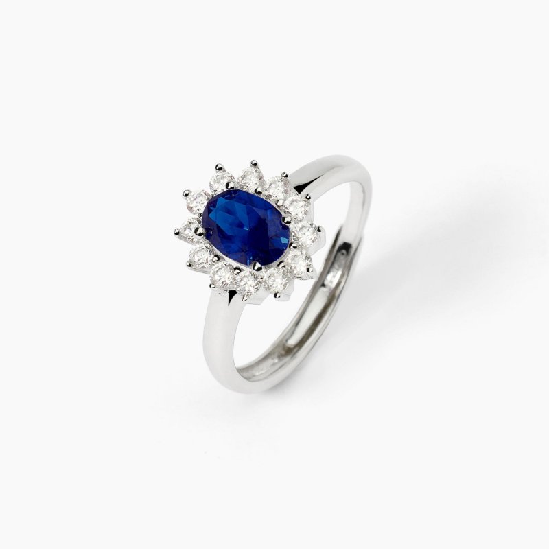 Mabina - Anello In Argento Con Zaffiro Sintetico - Cool Or Rétro?