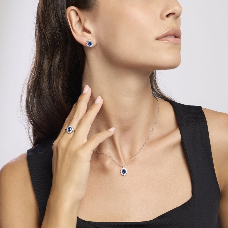 Mabina - Anello In Argento Con Zaffiro Sintetico - Cool Or Rétro?