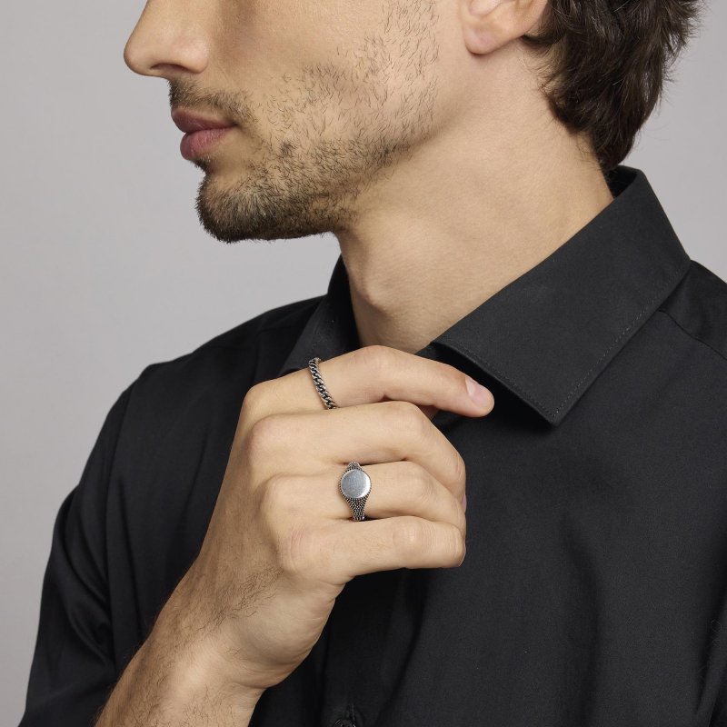 Mabina - Anello Chevalier Con Borchie - Argento 925 - Uomo