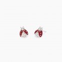Mabina - Orecchini Con Coccinella Smaltata - Argento - Zirconi