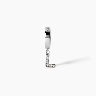 Mabina - Orecchino Lettera 'L' - Argento 925 - Zirconi