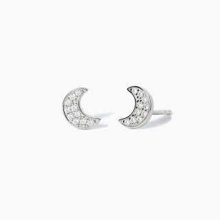 Mabina - Orecchini Small Moon - Argento 925 - Zirconi