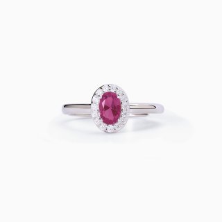 Mabina - Anello In Argento Con Rubino Sintetico - Cool Or Rétro?