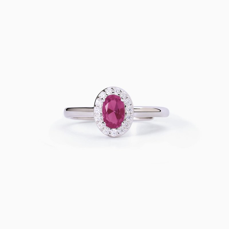 Mabina - Anello In Argento Con Rubino Sintetico - Cool Or Rétro?