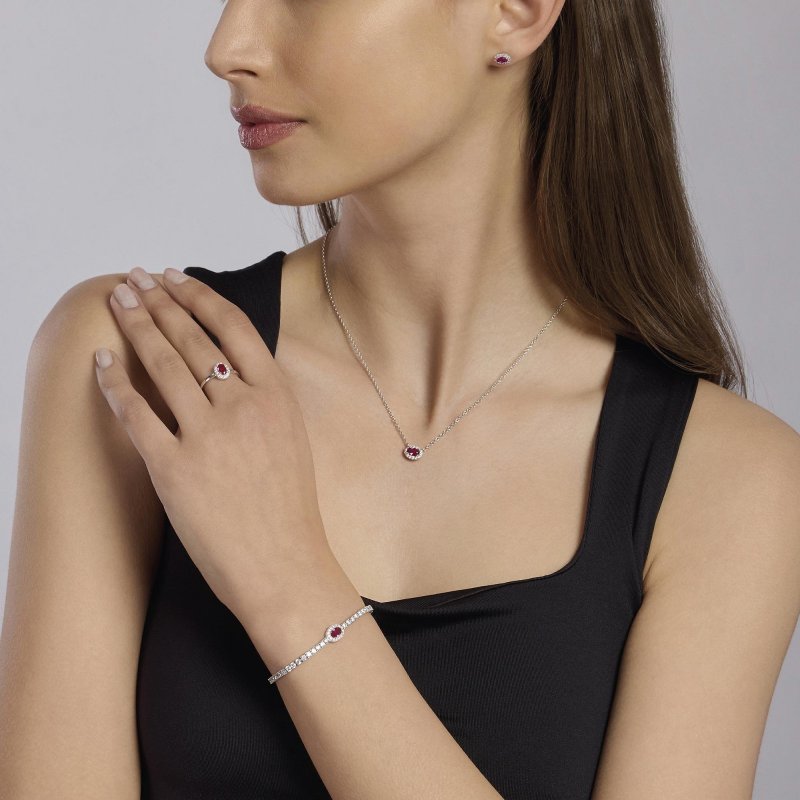 Mabina - Anello In Argento Con Rubino Sintetico - Cool Or Rétro?