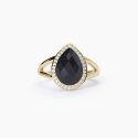 Mabina - Anello Con Agata Nera Diva - Argento 925 - Oro 18K