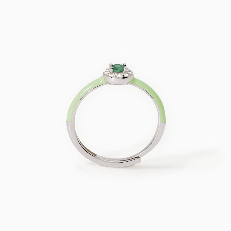 Mabina - Anello Milanesienne - Argento - Smalto Verde