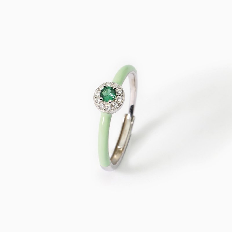 Mabina - Anello Milanesienne - Argento - Smalto Verde