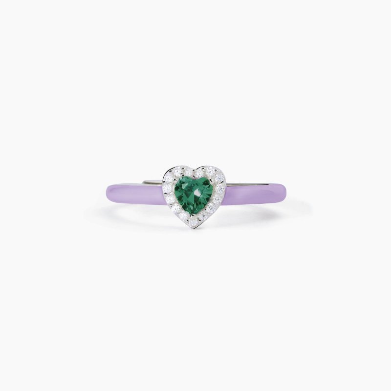 Mabina - Anello Love Affair - Argento - Smalto Viola