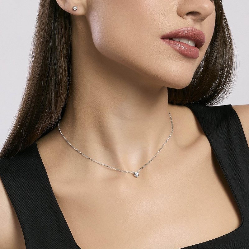 Mabina - Girocollo In Argento - Punto Luce - Taglio Cuore