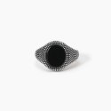 Mabina - Anello Chevalier Con Agata Nera - Argento - Uomo