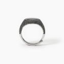 Mabina - Anello Chevalier Con Agata Nera - Argento - Uomo