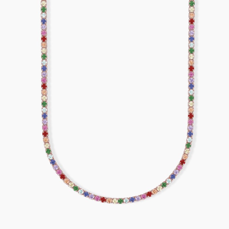 Mabina - Girocollo Mini Tennis - Argento 925 Rosato - Zirconi