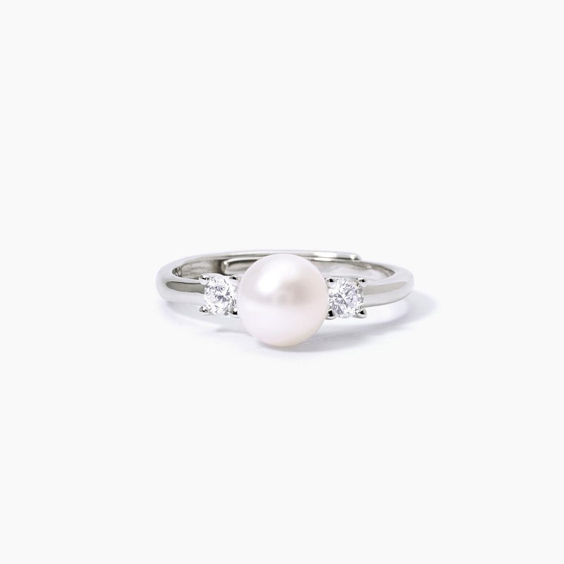 Mabina - Anello Con Perla Mon Chéri - Argento - Zirconi