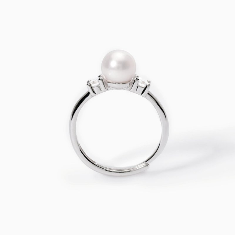 Mabina - Anello Con Perla Mon Chéri - Argento - Zirconi