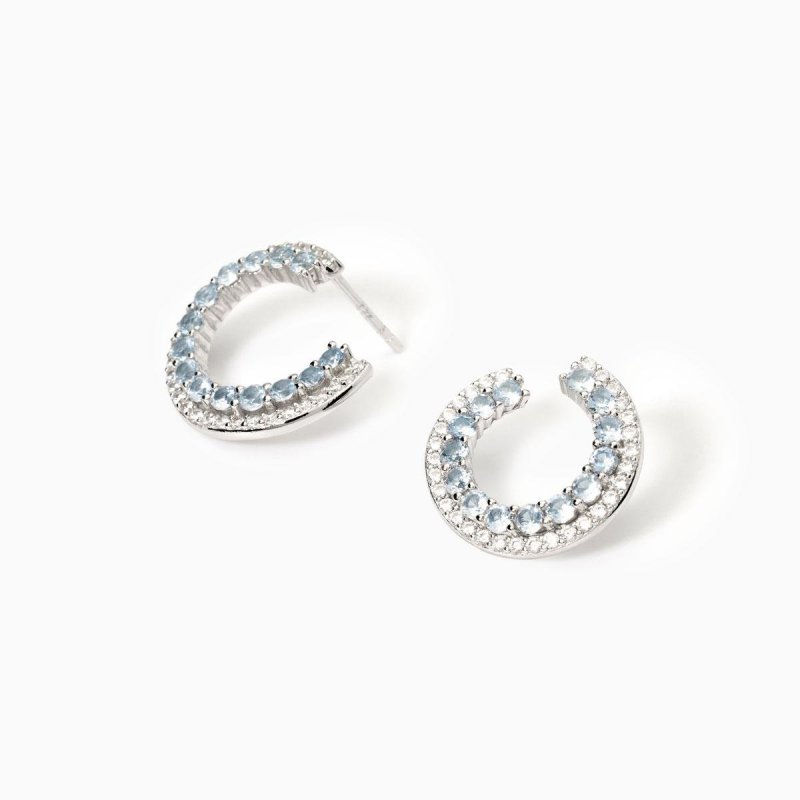 Mabina - Orecchini Con Acquamarina E Zirconi - Argento 925 - Zirconi