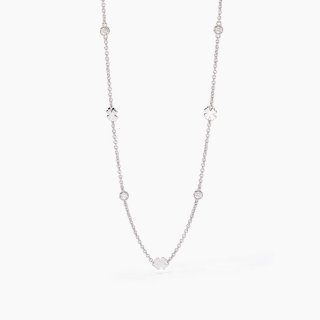 Mabina - Girocollo Con Quadrifogli E Zirconi - Argento - Zirconi