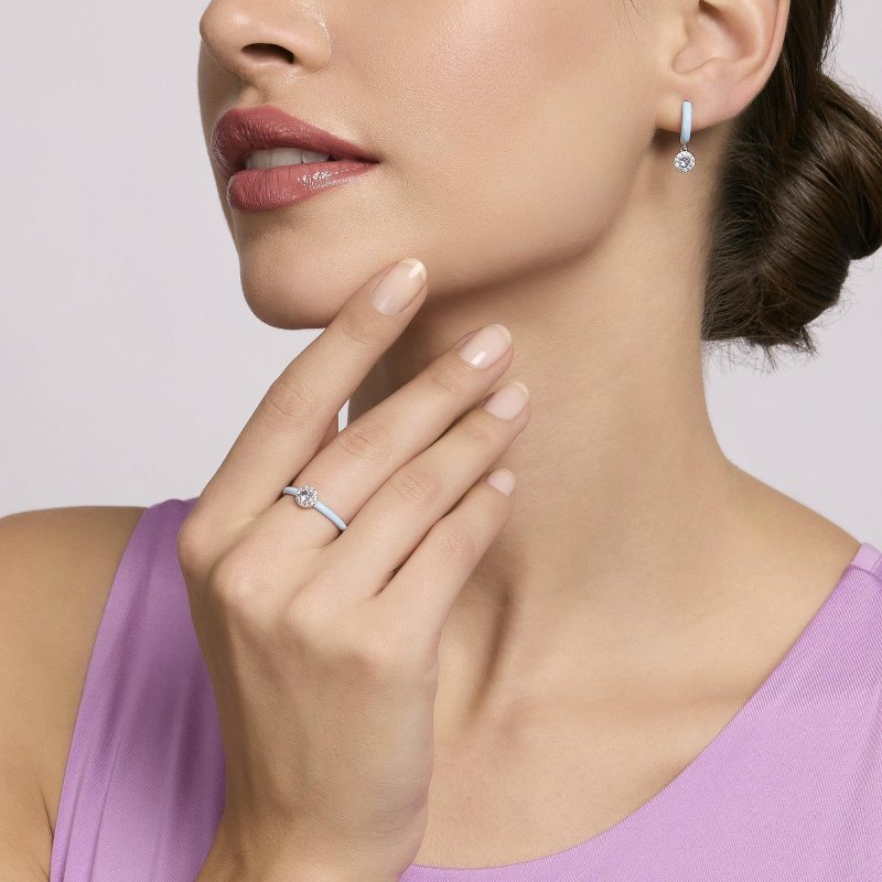 Mabina - Anello Milanesienne - Argento - Smalto Azzurro