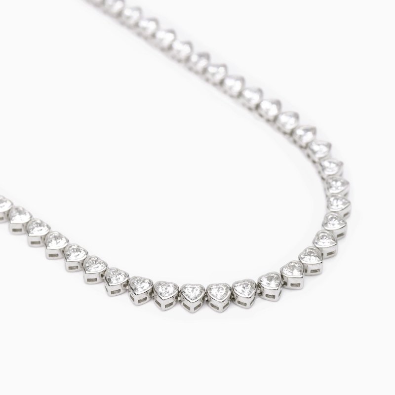 Mabina - Girocollo Tennis Pensiero Stupendo - Argento - Zirconi
