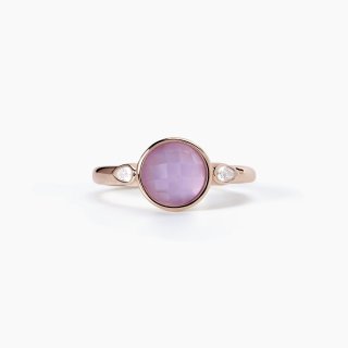 Mabina - Anello Con Giada Lavanda Colette - Argento - Oro Rosa