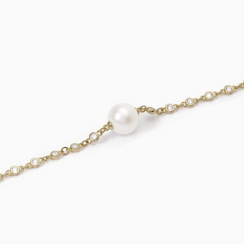 Mabina - Bracciale Dorato Con Perla Duchessa - Argento - Oro 18K
