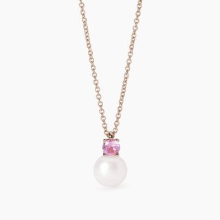 Mabina - Girocollo Con Tormalina Sintetica - Oro Rosa - Argento