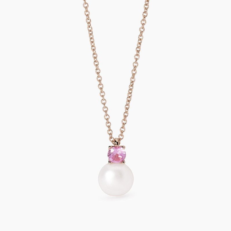 Mabina - Girocollo Con Tormalina Sintetica - Oro Rosa - Argento