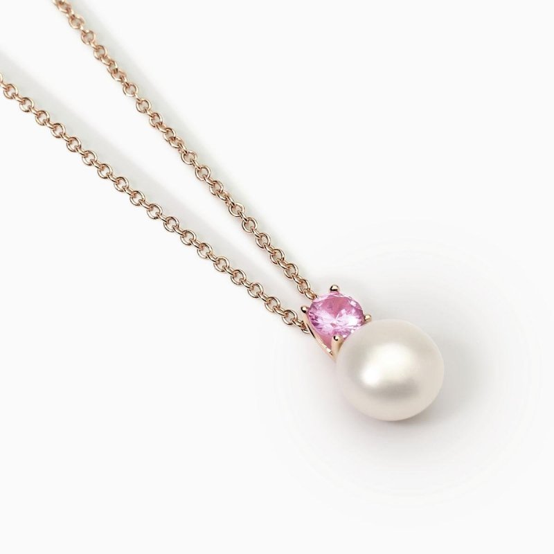 Mabina - Girocollo Con Tormalina Sintetica - Oro Rosa - Argento