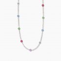 Mabina - Girocollo Tennis Con Elementi Fiore - Argento - Zirconi