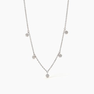 Mabina - Girocollo Con Ciondoli A Fiore - Zirconi Bianchi - Argento
