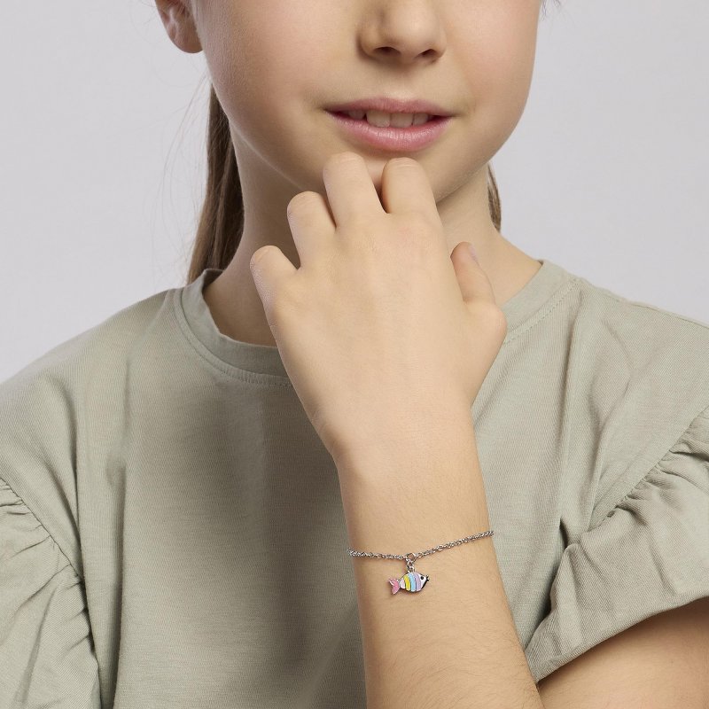 Mabina - Bracciale In Argento - Pesciolino Smaltato - Corallino