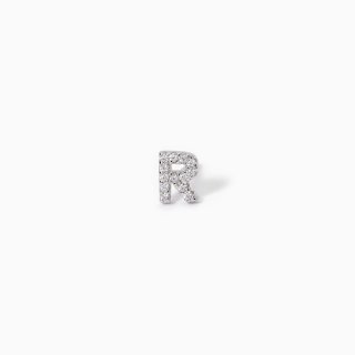 Mabina - Mono Orecchino Lettera 'R' - Argento - Zirconi
