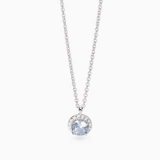 Mabina - Girocollo Con Ciondolo Acquamarina - Argento - Zirconi