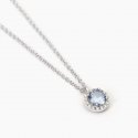 Mabina - Girocollo Con Ciondolo Acquamarina - Argento - Zirconi