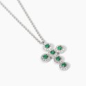Mabina - Girocollo In Argento - Croce - Smeraldi Sintetici