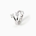 Mabina - Anello In Argento Con Tre Punti Luce - Zirconi