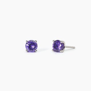 Mabina - Orecchini In Argento - Zirconi Viola - Shiny