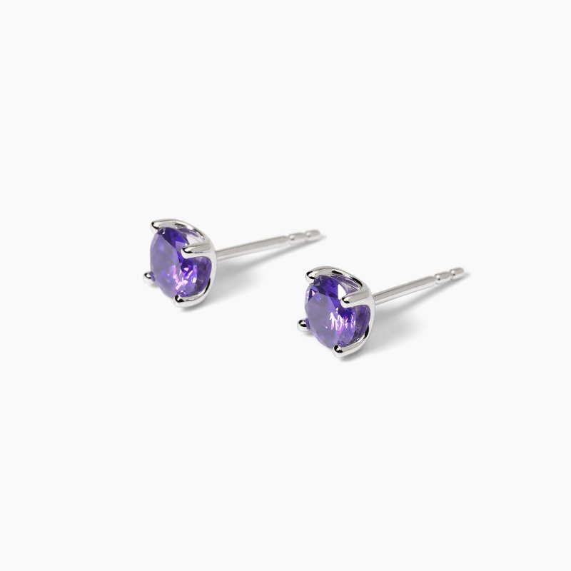 Mabina - Orecchini In Argento - Zirconi Viola - Shiny