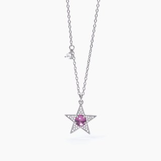 Mabina - Girocollo Stella - Tormalina Sintetica - Argento