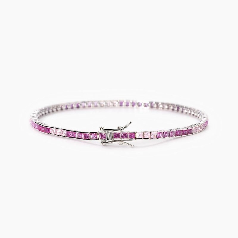 Mabina - Bracciale Tennis Con Tormaline Sintetiche - Argento - Zirconi