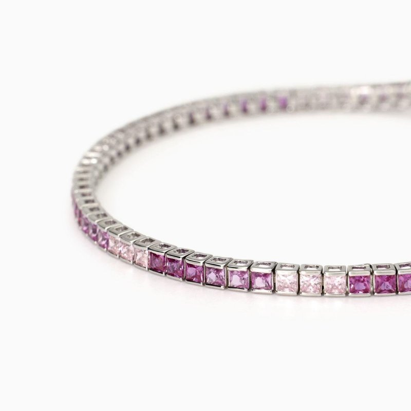 Mabina - Bracciale Tennis Con Tormaline Sintetiche - Argento - Zirconi