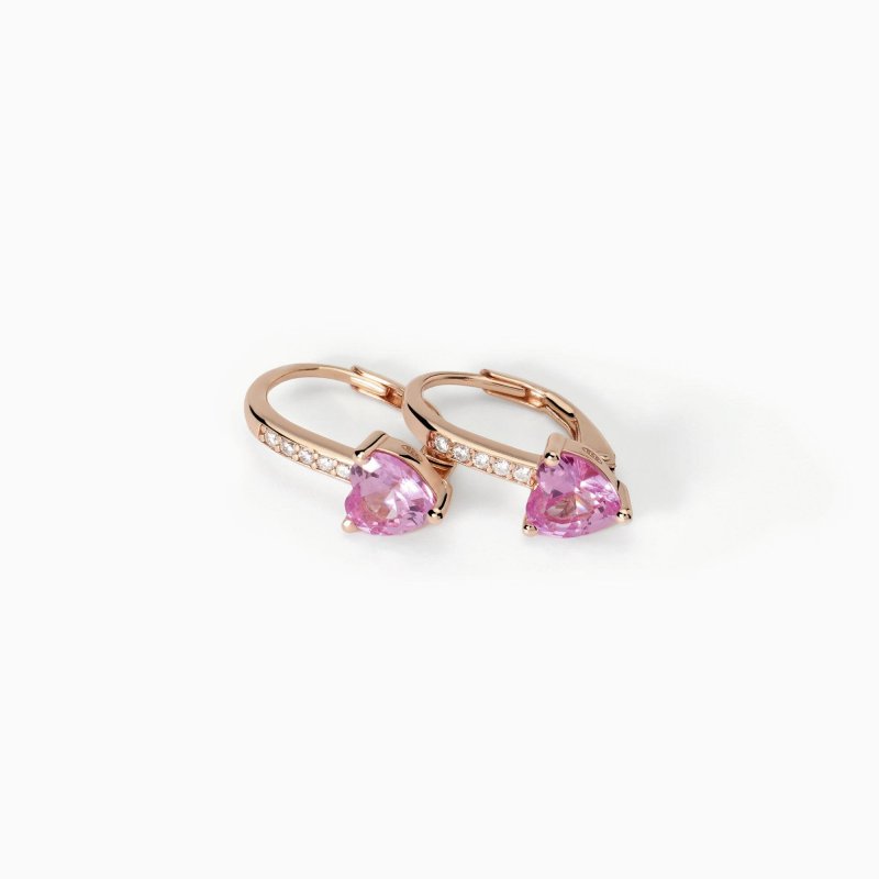 Mabina - Orecchini In Argento - Placcato Oro Rosa - Tormalina Sintetica