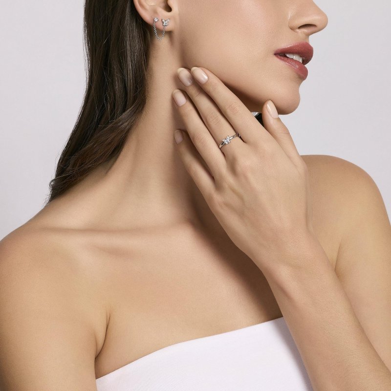 Mabina - Anello Con Zirconi Rosa - Taglio Marquise